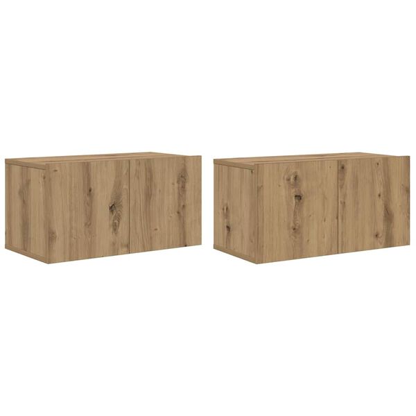 vidaXL Conjunto de m&oacute;vel de TV 2 pcs Castanho 60 x 30 x 30 cm