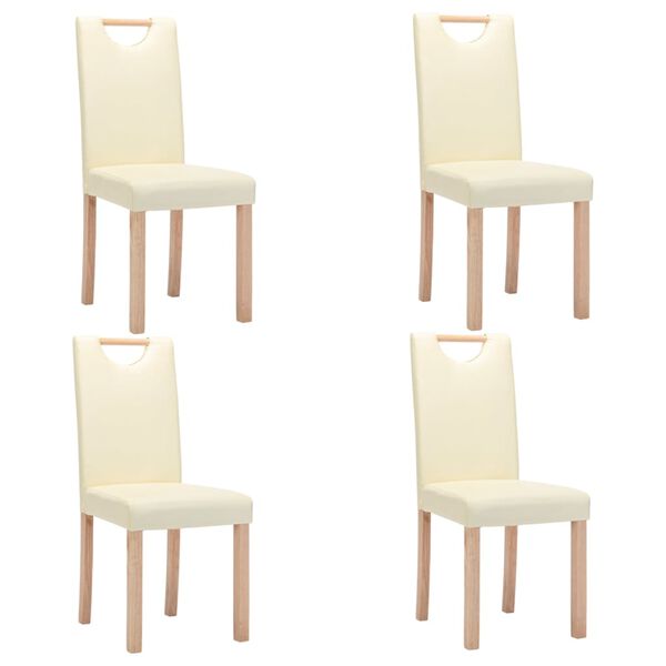 vidaXL Cadeiras de jantar 4 pcs couro art. creme