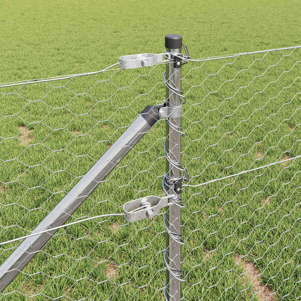 vidaXL Poste de Cerca Prateado 10 x 0,6 m (malha de 36 mm) A&ccedil;o