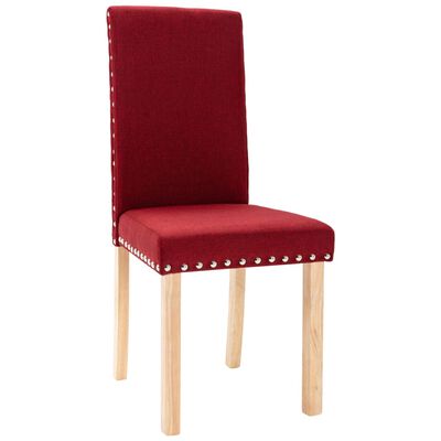 vidaXL Cadeiras de jantar 4 pcs tecido vermelho tinto