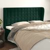 vidaXL Cabeceira cama c/ abas veludo 163x23x118/128 cm verde-escuro
