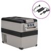 vidaXL Mala t&eacute;rmica com pega e adaptador 35 L PP e PE preto/cinzento