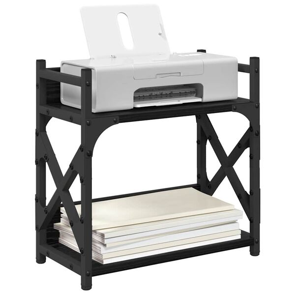 vidaXL Suporte para Impressora Carvalho Preto 40 x 20 x 40 cm