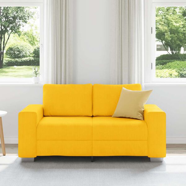 vidaXL Sof&aacute;-luvas 120 cm tecido corduroy amarelo-claro