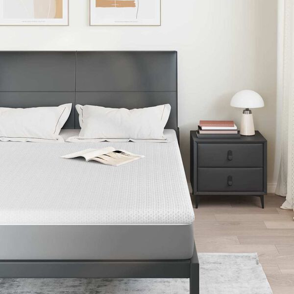 vidaXL Topper de Colch&atilde;o Branco 140 x 190 cm Tecido Jacquard