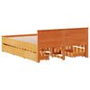vidaXL Cama sem colch&atilde;o com cabeceira pinho maci&ccedil;o castanho-mel