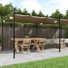 vidaXL Pérgola com toldo retrátil 589x292x230 cm cor cinza-acastanhado