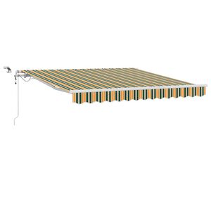 vidaXL Toldo retr&aacute;til Verde e Amarelo 300 x 250 cm Poli&eacute;ster