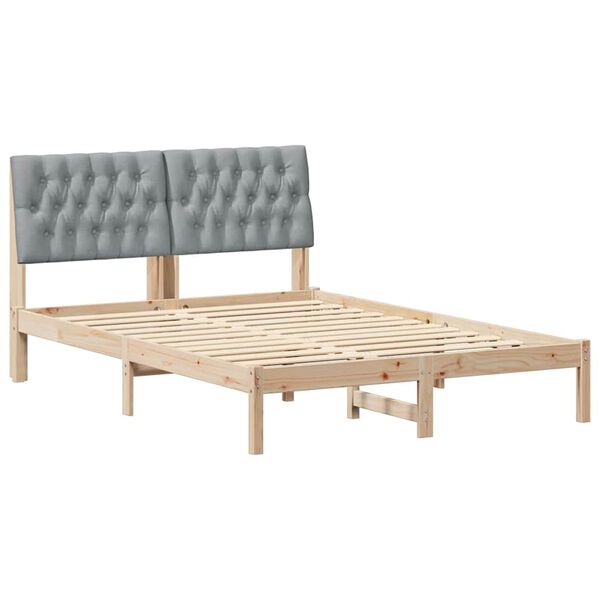 vidaXL Estrutura de Cama com Cabeceira Estofada Castanho 160 x 200 cm