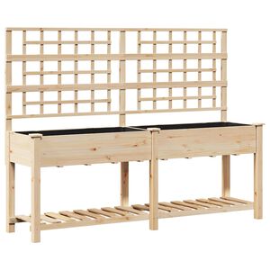 vidaXL Vaso de Jardim Bege 203,5 x 54 x 152,5 cm Madeira de Fir S&oacute;lida