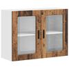 vidaXL Arm&aacute;rio de parede de cozinha porta de vidro Porto madeira velha