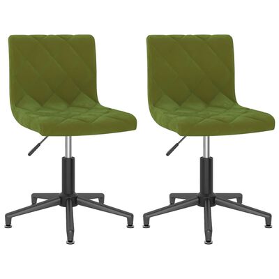 vidaXL Cadeiras de jantar giratórias 2 pcs veludo verde-claro