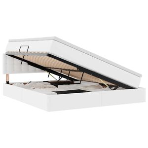 vidaXL Cama com arruma&ccedil;&atilde;o e LED com colch&atilde;o Branco Puro 180 x 200 cm
