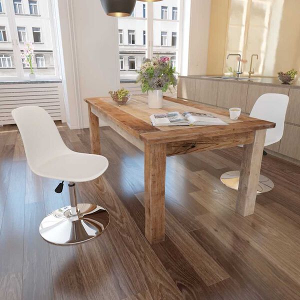 vidaXL Cadeiras de jantar girat&oacute;rias 2 pcs couro artificial branco