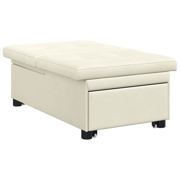 vidaXL Sof&aacute;-Cama Creme 194 x 67 x 82 cm Veludo