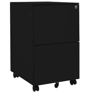 vidaXL Arquivador m&oacute;vel a&ccedil;o 39x45x67 cm preto