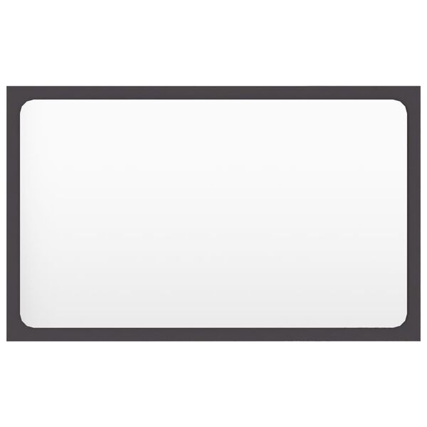 vidaXL Espelho de casa de banho 60x1,5x37 cm contraplacado cinzento