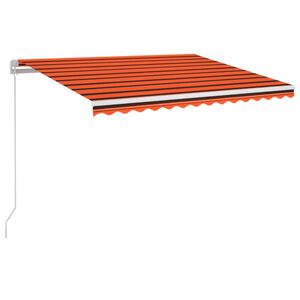 vidaXL Toldo retr&aacute;til manual com LED 350x250 cm laranja e castanho