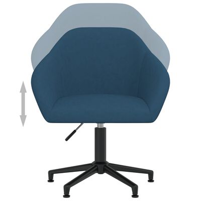 vidaXL Cadeira de escritório giratória veludo azul