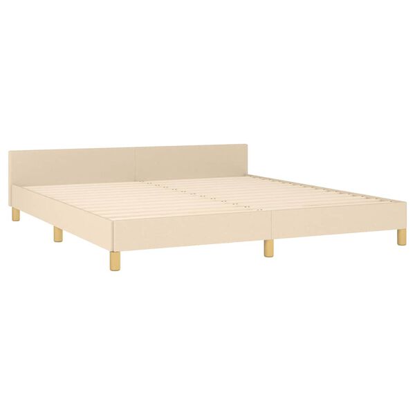 vidaXL Estrutura de cama sem colch&atilde;o 180x200 cm tecido cor creme