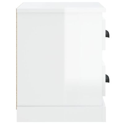 vidaXL Mesa de cabeceira 60x35,5x45 cm branco brilhante
