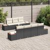 vidaXL Conjunto de Sof&aacute; de Jardim 8 pcs Preto Rattan Sint&eacute;tico