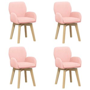 vidaXL Cadeiras de Jantar Girat&oacute;rias 4 unid. Boucl&eacute; Rosa