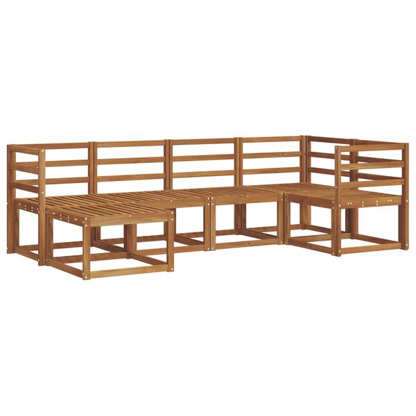 vidaXL Conjunto de Sof&aacute;s para Exterior 6 pcs Natural e Creme