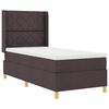 vidaXL Cama Box com colch&atilde;o com cabeceira Castanho 140 x 200 cm tecido
