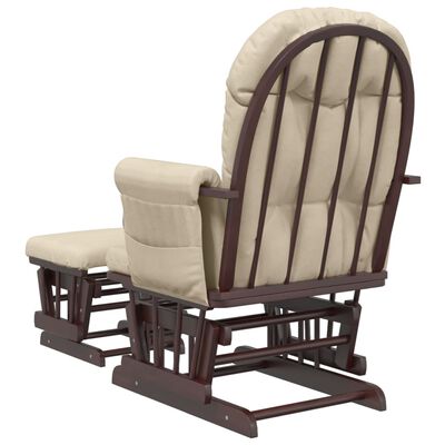 vidaXL Cadeira de amamentação com banco tecido branco nata