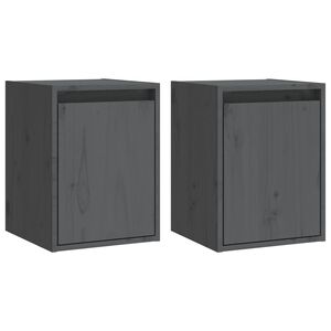 vidaXL Arm&aacute;rios de parede 2 pcs 30x30x40 cm pinho maci&ccedil;o cinza