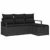 vidaXL Conjunto de Sof&aacute; de Jardim 4 unid. Preto vime PE