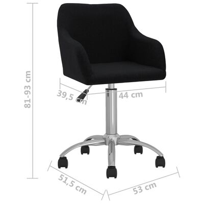 vidaXL Cadeira de escritório giratória tecido preto