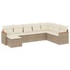 vidaXL 8 pcs conjunto de sof&aacute;s p/ jardim com almofad&otilde;es vime PE bege