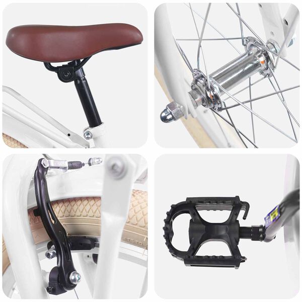 vidaXL Bicicleta Infantil 20 Polegadas para 6-11 Anos Branco