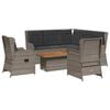 vidaXL 6 pcs conjunto lounge de jardim c/ almofad&otilde;es vime PE cinzento