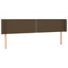 vidaXL Cabeceira de cama c/ abas tecido 183x16x78/88cm castanho-escuro