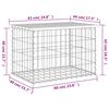 vidaXL Banco jardim design gabião 63x44x42 cm madeira douglas maciça