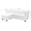 vidaXL Sof&aacute; Chesterfield em forma de L couro artificial branco
