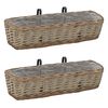 vidaXL Floreira de varanda 2 pcs vime com revestimento a PE 60 cm