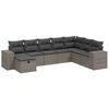 vidaXL 8 pcs conjunto sof&aacute;s de jardim c/ almofad&otilde;es vime PE cinzento