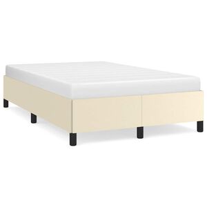 vidaXL Moldura de cama sem creme de colch&atilde;o 120x190 cm couro do falso