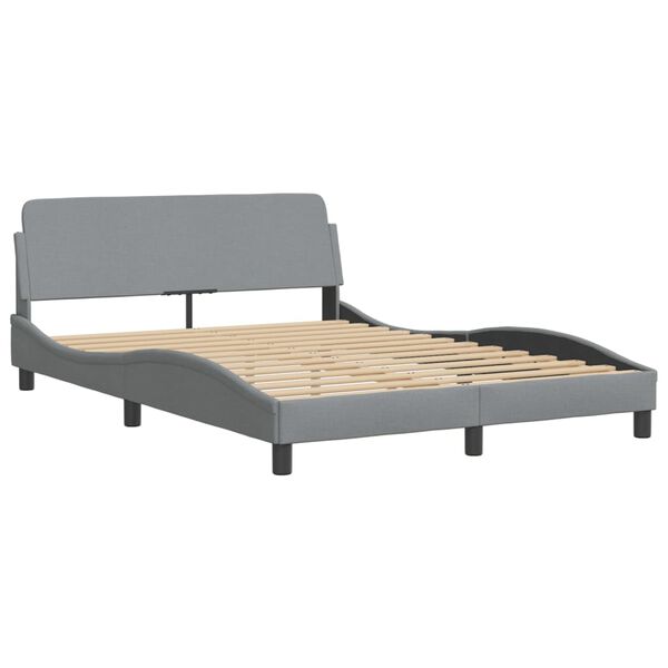 vidaXL Cama com colch&atilde;o Hvar 140x200 cm tecido cinzento-claro