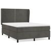 vidaXL Cama com molas/colch&atilde;o 140x200 cm veludo cinzento-escuro
