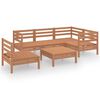 vidaXL 6 pcs conjunto lounge de jardim pinho maci&ccedil;o castanho mel
