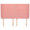 vidaXL Cabeceira de cama c/ abas veludo 147x23x118/128 cm rosa