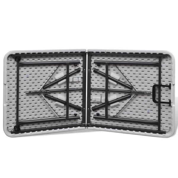 vidaXL Mesa de jardim dobr&aacute;vel 122 cm HDPE branco