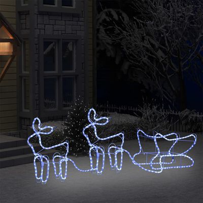 vidaXL Decoração de Natal rena e trenó de exterior 576 luzes LED