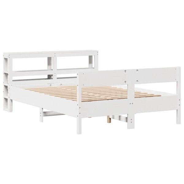 vidaXL Cama sem colch&atilde;o 150x200 cm madeira de pinho maci&ccedil;a branco