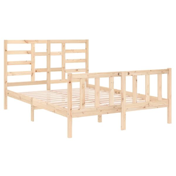 vidaXL Estrutura de cama 140x190 cm madeira maci&ccedil;a